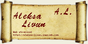 Aleksa Livun vizit kartica